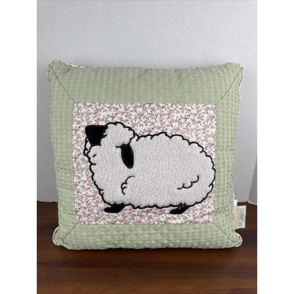 Vintage Boyds Home Collection Vintage Quilted Lamb Pillow Shabby Chic Cottage‎